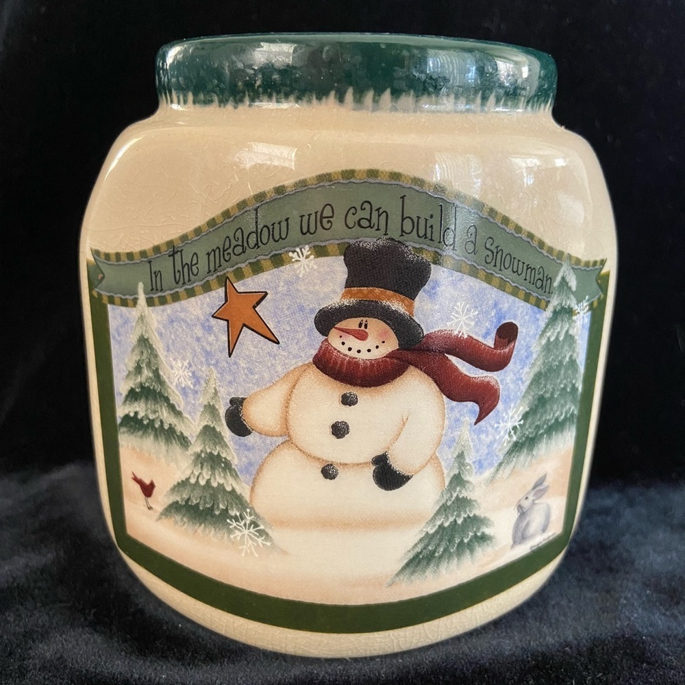 💜 CRAZY Mountain Ceramic Snowman Winter Candle Wax Warmer
